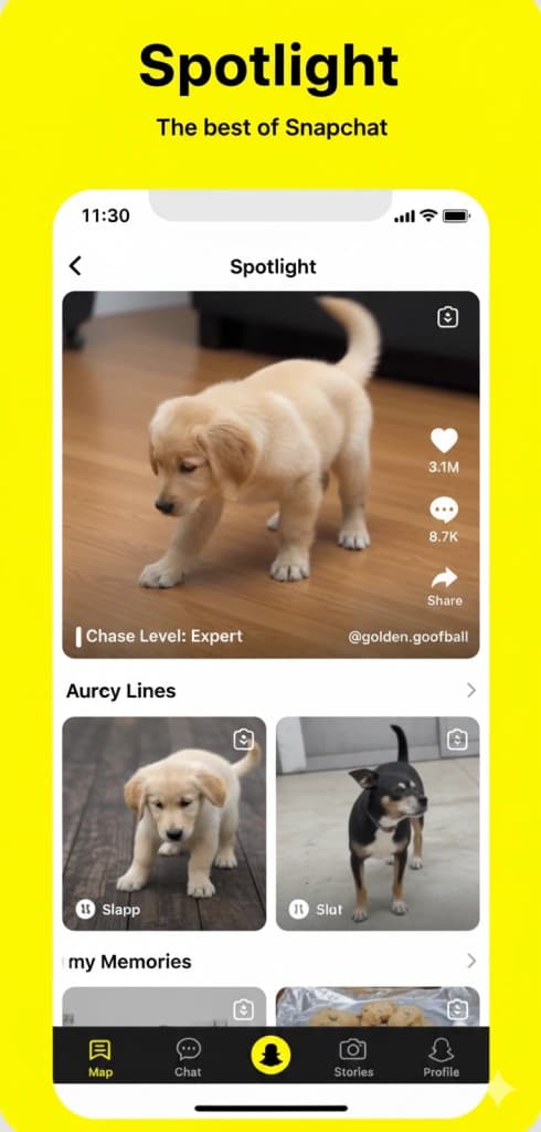 Snapchat Spotlight video feed