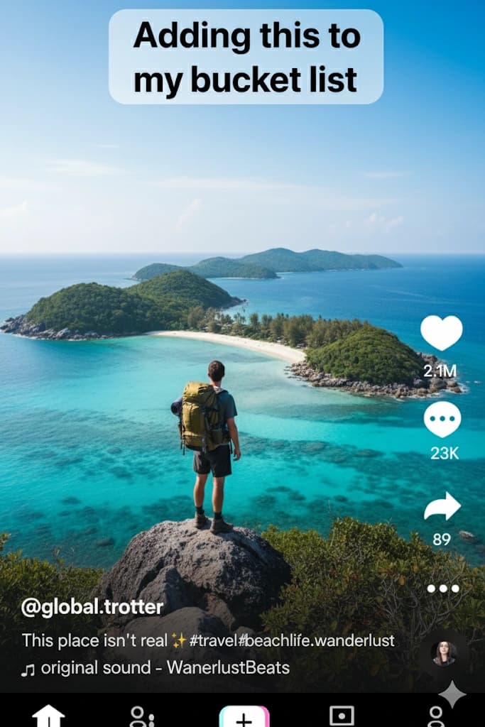 TikTok travel video ad example